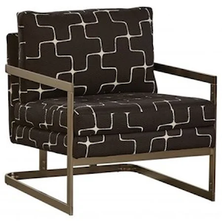 Contemporary Accent Chair with Exposed Metal Frame